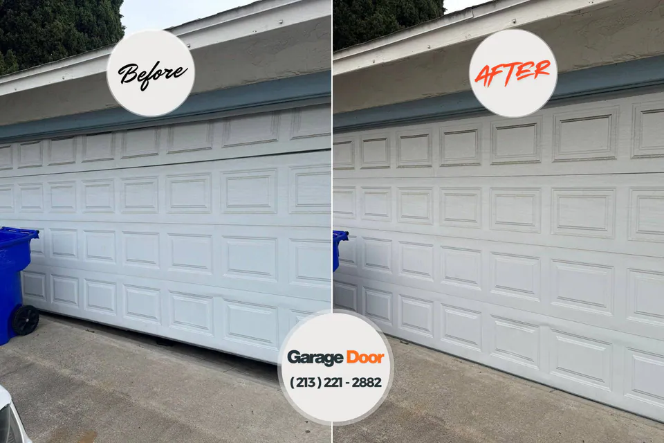 Before and after: garage door repair Waupun, WI